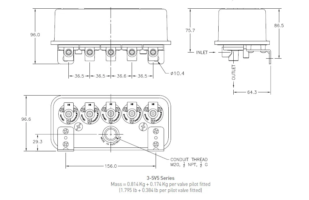 Goyen 3 5v5 Pilot Valve Enclosure